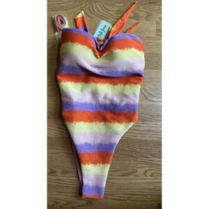 Luli‎ Fama Bathing Suit Swimsuit Miami So.  Beach Bandeau OnePiece MEDIUM NWT